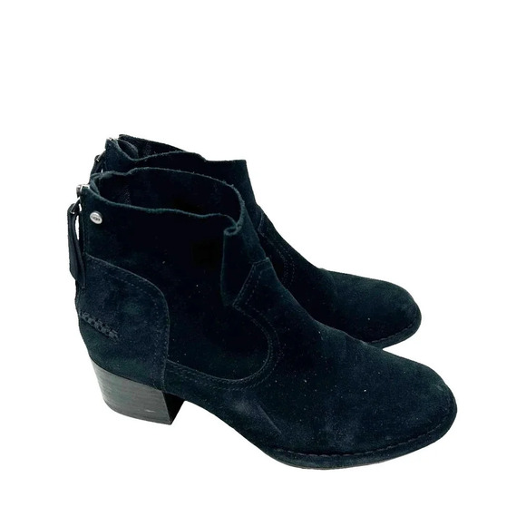 Ugg Bandara Black Suede Ankle Boot Heeled‎ Size US 6 - Picture 2 of 8